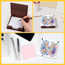 Load image into Gallery viewer, 1pc Butterfly Pattern DIY Diamond Painting Note Box w/ 160 Notes Office Decor
