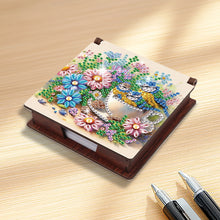 Load image into Gallery viewer, 1pc Bird Pattern DIY Diamond Painting Kit Note Box 160 Sticky Note Desktop Decor