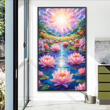 Load image into Gallery viewer, Diamond Painting - Full Round - Lotus Scenery (40*70CM)