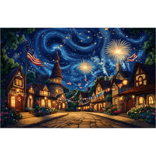 Load image into Gallery viewer, Diamond Painting - Full Round - Independence Day Town Night Scene (60*40CM)