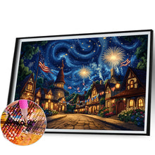 Load image into Gallery viewer, Diamond Painting - Full Round - Independence Day Town Night Scene (60*40CM)