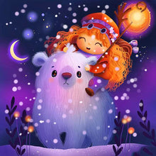 Load image into Gallery viewer, Diamond Painting - Full Round - Girl White Bear (30*30CM)