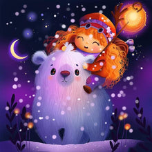 Load image into Gallery viewer, Diamond Painting - Full Round - Girl White Bear (30*30CM)