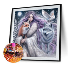 Load image into Gallery viewer, Diamond Painting - Full Round - Purple-Haired Girl And Animals (40*40CM)