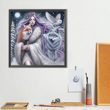 Load image into Gallery viewer, Diamond Painting - Full Round - Purple-Haired Girl And Animals (40*40CM)
