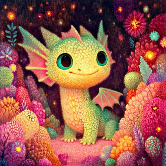 Diamond Painting - Full Square - Dragon In The Cave (30*30CM)