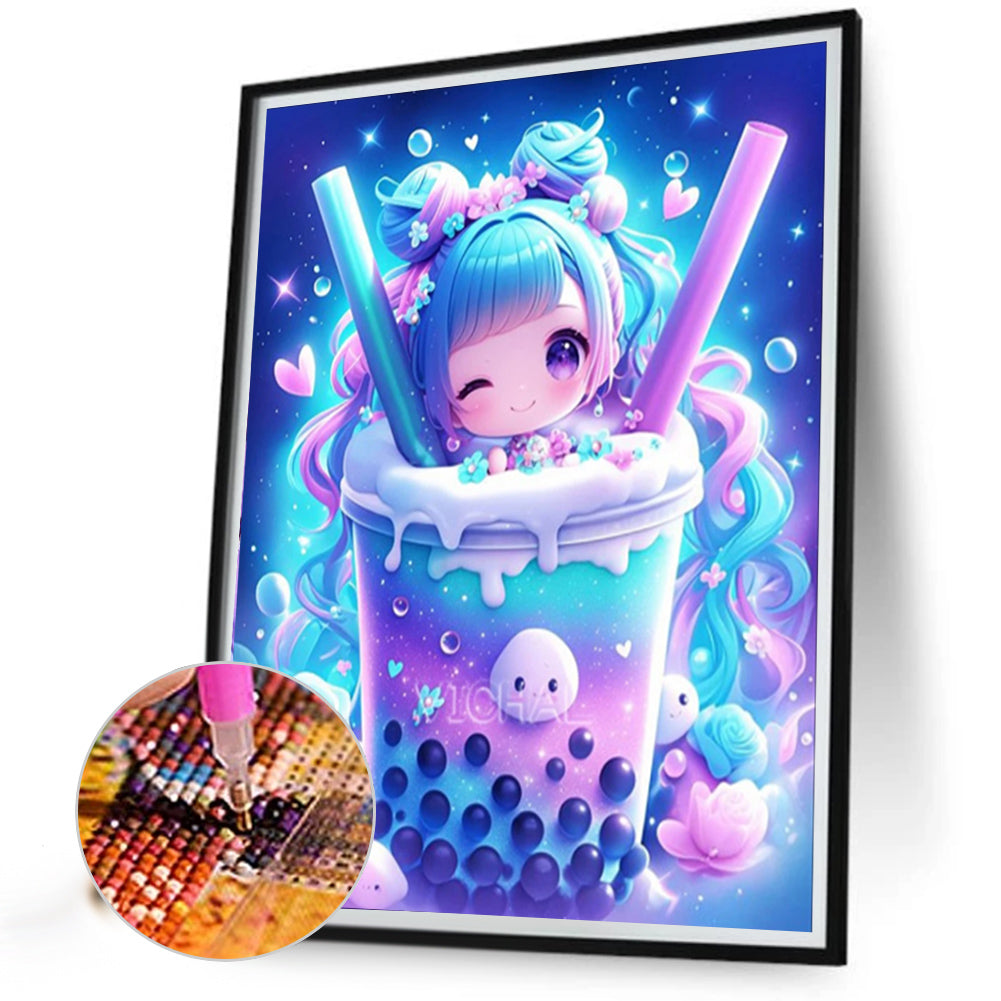 AB Diamond Painting - Full Round - Milk Tea Cup Girl (40*50CM)
