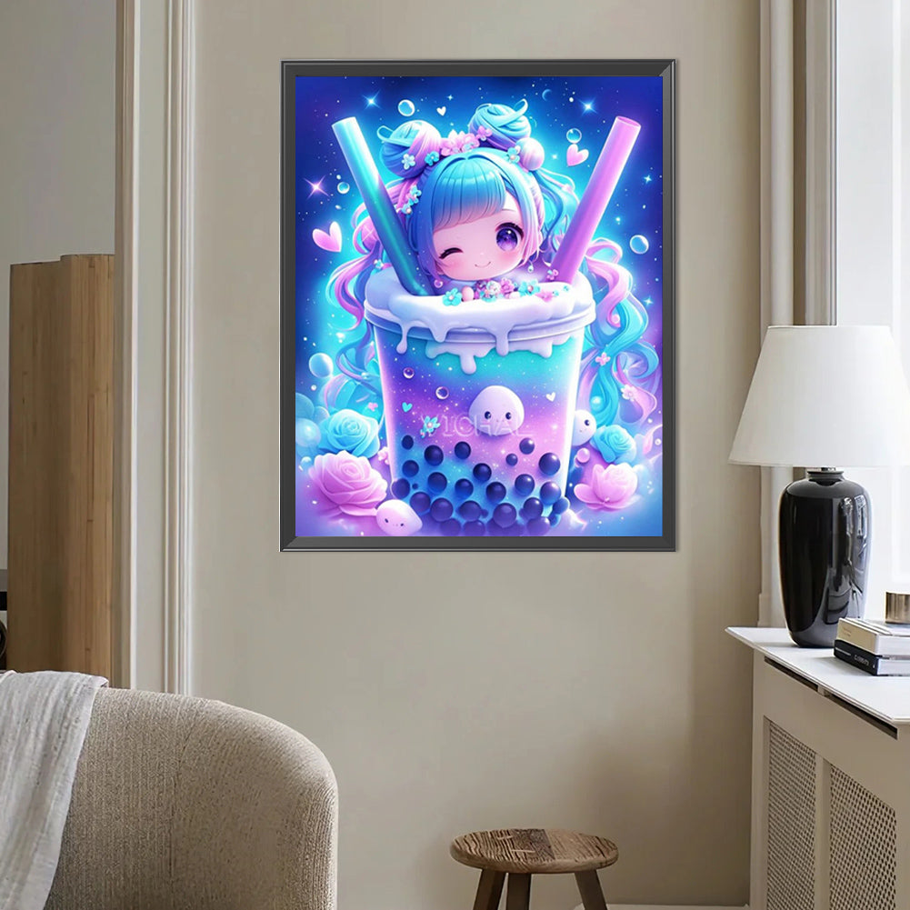 AB Diamond Painting - Full Round - Milk Tea Cup Girl (40*50CM)