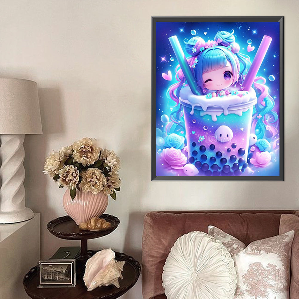 AB Diamond Painting - Full Round - Milk Tea Cup Girl (40*50CM)