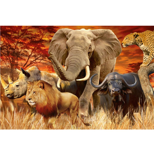 Diamond Painting - Full Square - African Animals Wild Beasts (60*40CM)