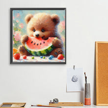 Load image into Gallery viewer, Diamond Painting - Full Square - Bear Eating Watermelon (30*30CM)