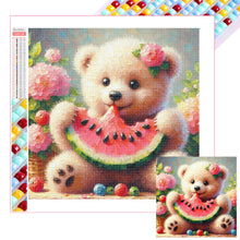 Load image into Gallery viewer, Diamond Painting - Full Square - Bear Eating Watermelon (30*30CM)