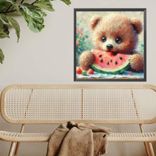 Load image into Gallery viewer, Diamond Painting - Full Square - Bear Eating Watermelon (30*30CM)