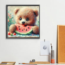 Load image into Gallery viewer, Diamond Painting - Full Square - Bear Eating Watermelon (30*30CM)
