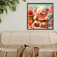 Load image into Gallery viewer, Diamond Painting - Full Square - Bear Eating Watermelon (30*30CM)