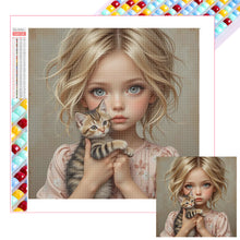 Load image into Gallery viewer, Diamond Painting - Full Square - Little Girl Holding Cat And Dog (40*40CM)