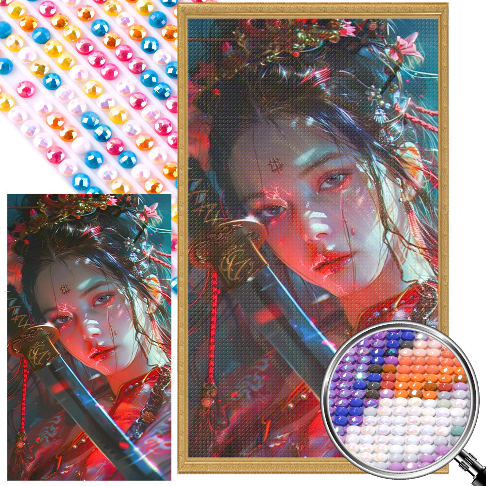 AB Diamond Painting - Full Round - Oriental Sword-Wielding Girl (40*70CM)