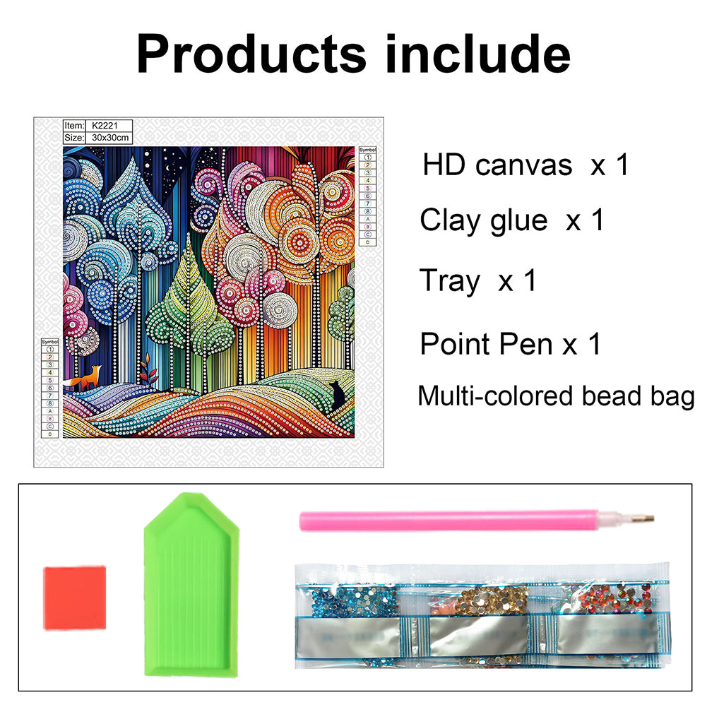 Diamond Painting - Partial Special Shaped - Beautiful Forest (30*30CM)