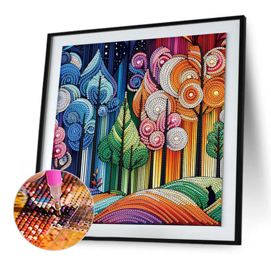 Diamond Painting - Partial Special Shaped - Beautiful Forest (30*30CM)