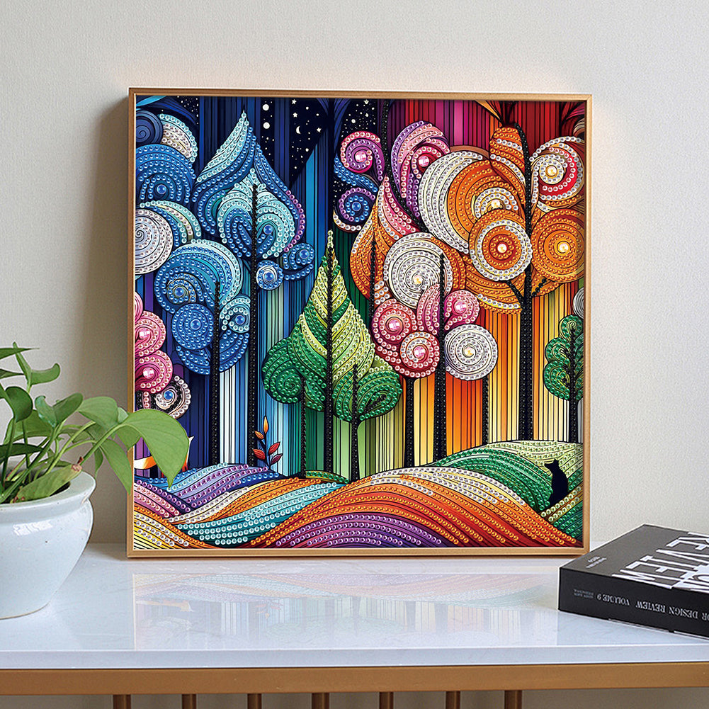 Diamond Painting - Partial Special Shaped - Beautiful Forest (30*30CM)