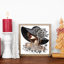 Load image into Gallery viewer, Diamond Painting - Partial Special Shaped - Elegant Hat Woman (30*30CM)