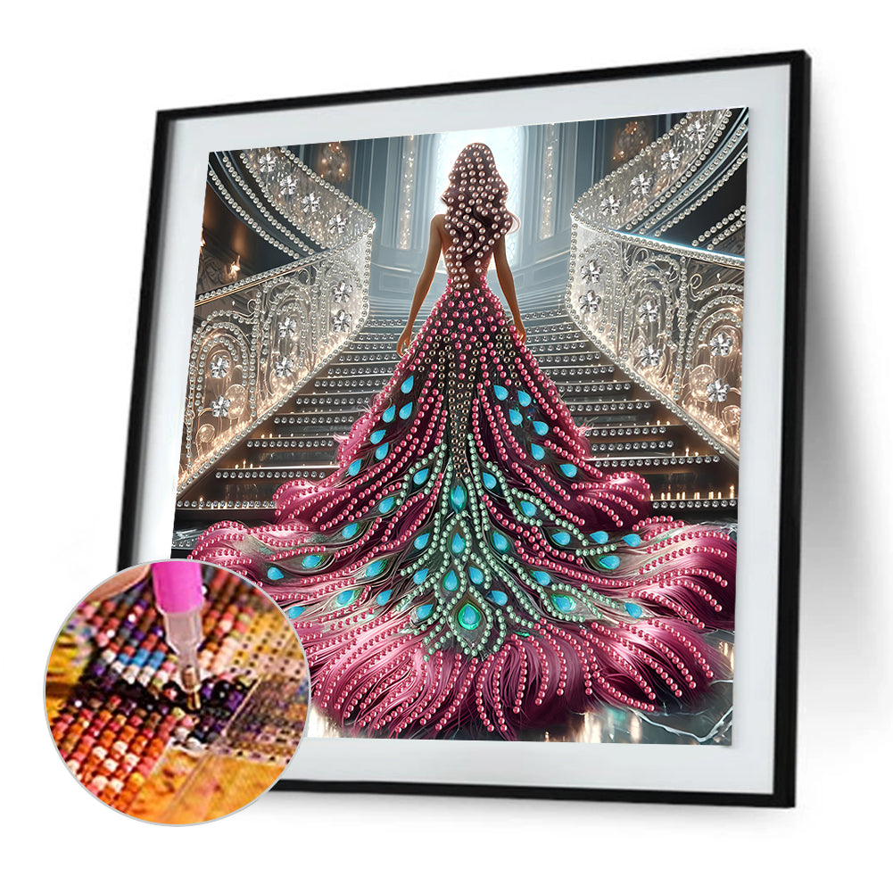Diamond Painting - Partial Special Shaped - Dress Skirt Girl (30*30CM)