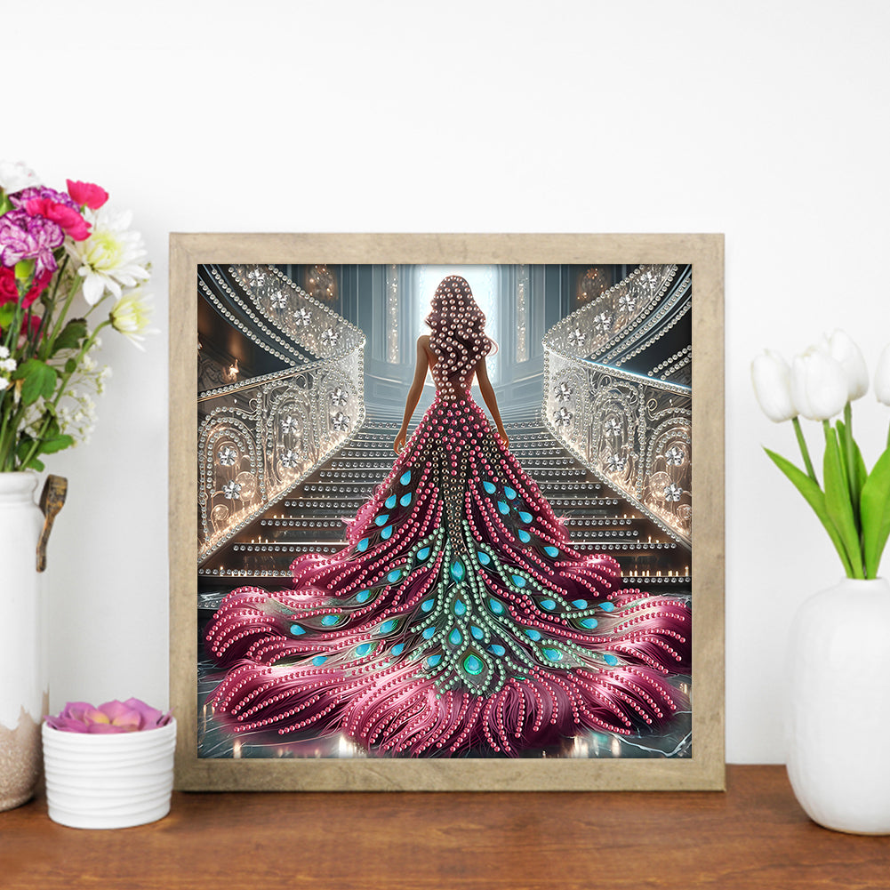 Diamond Painting - Partial Special Shaped - Dress Skirt Girl (30*30CM)