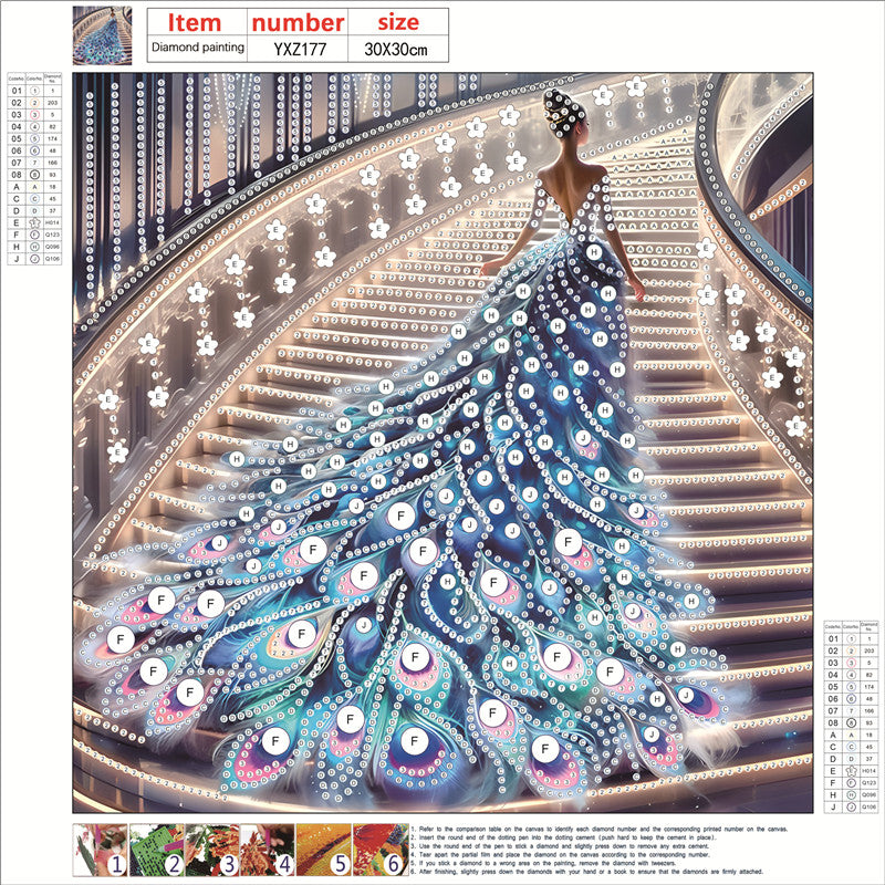 Diamond Painting - Partial Special Shaped - Dress Skirt Girl (30*30CM)