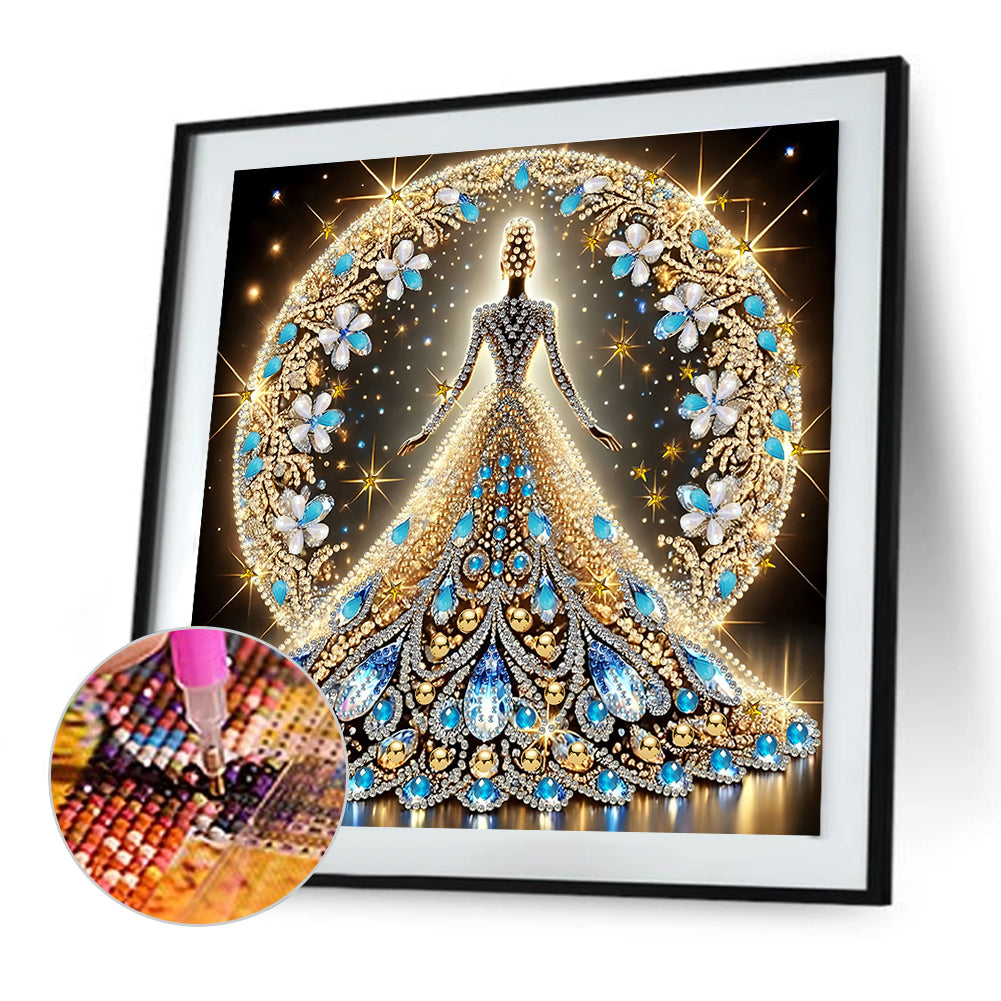 Diamond Painting - Partial Special Shaped - Dress Skirt Girl (30*30CM)