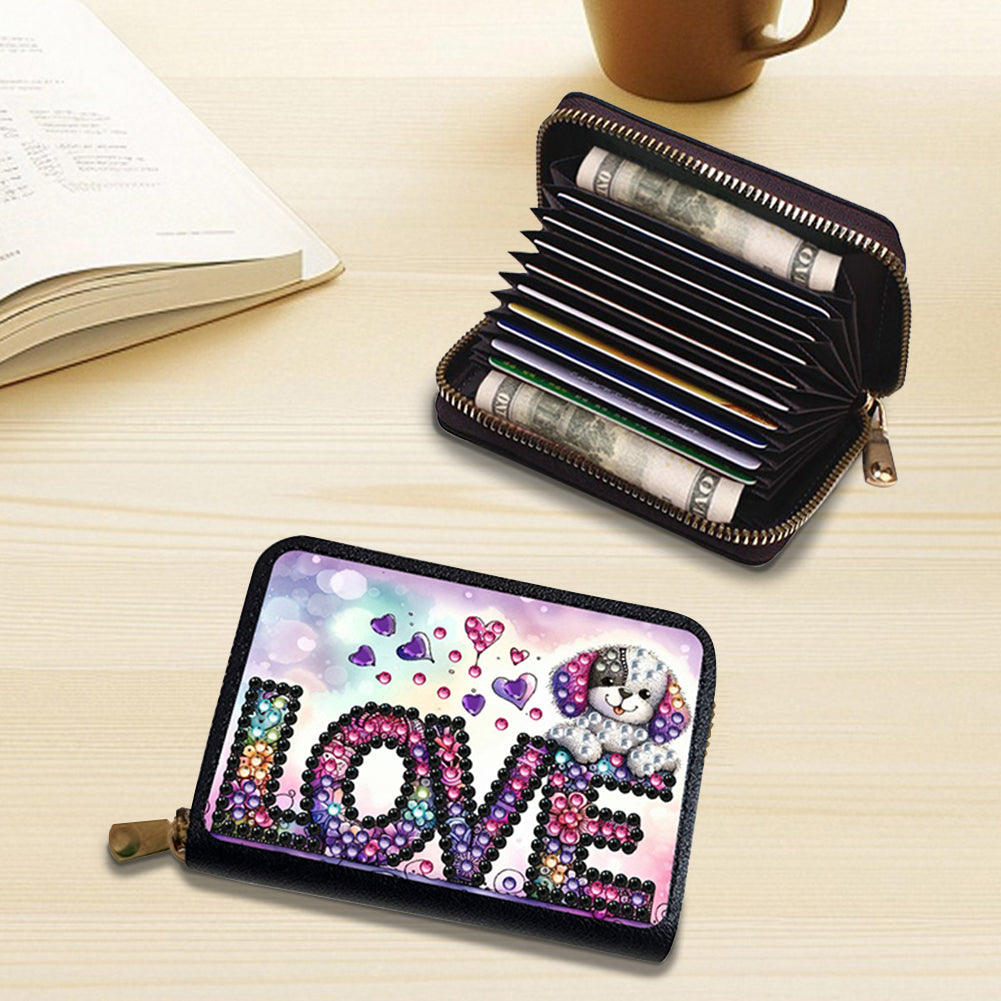 Diamond Painting Card Holder Coin Purse Diamond Art Wallet Pouch for Women (A)