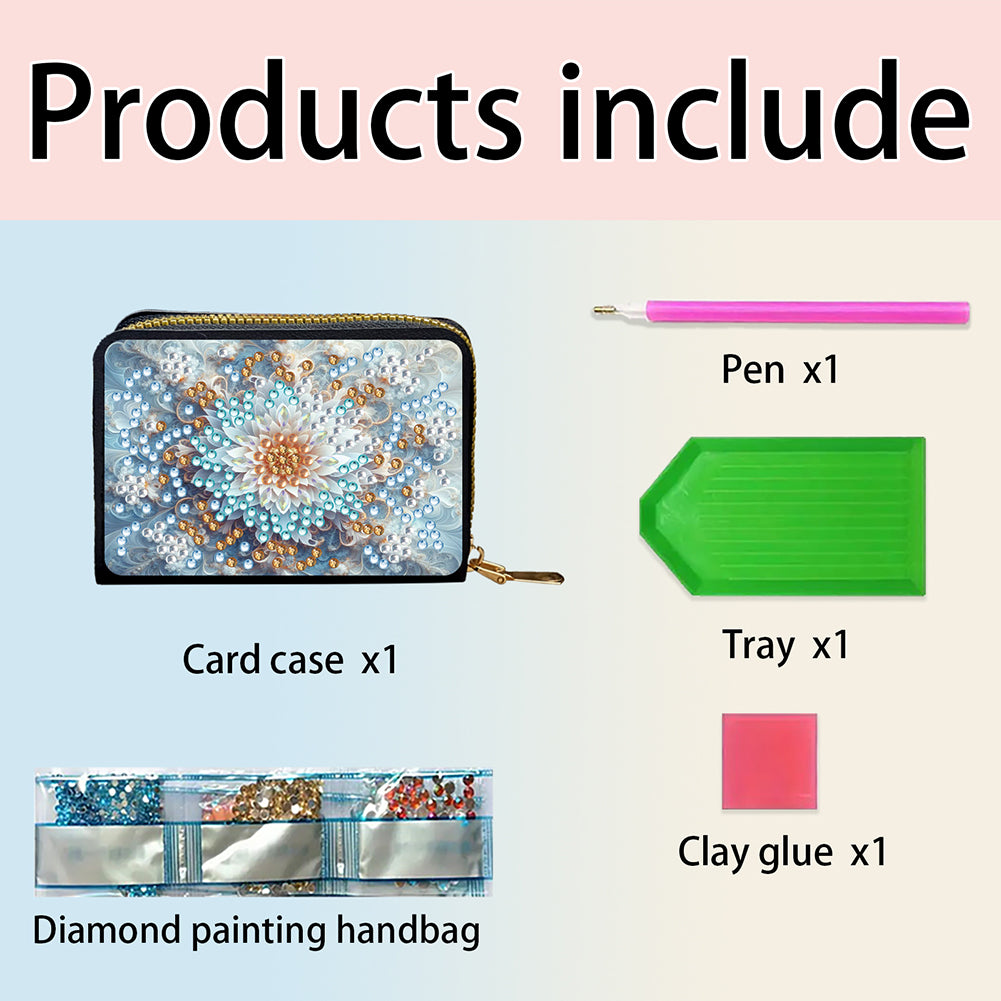 Diamond Painting Card Holder Coin Purse Diamond Art Wallet Pouch for Women (C)