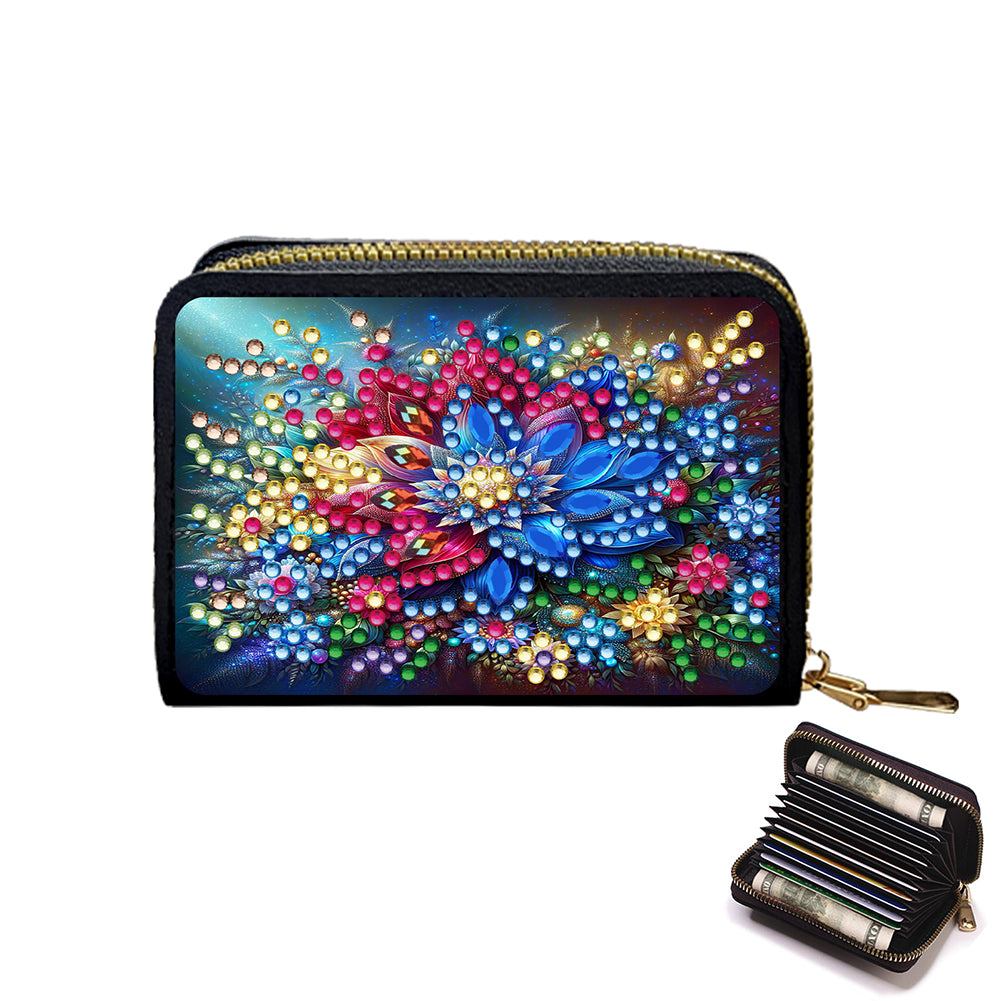 Diamond Painting Card Holder Coin Purse Diamond Art Wallet Pouch for Women (E)
