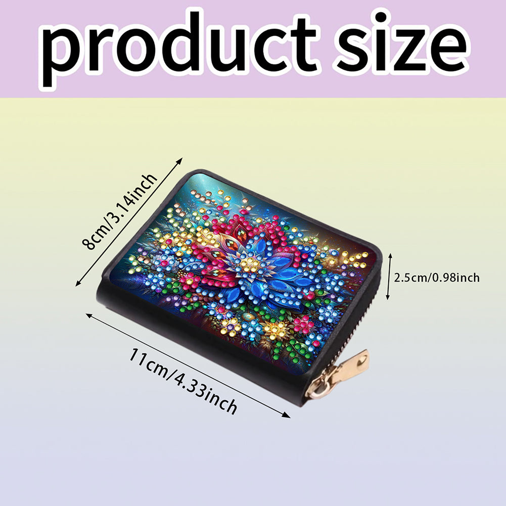 Diamond Painting Card Holder Coin Purse Diamond Art Wallet Pouch for Women (E)