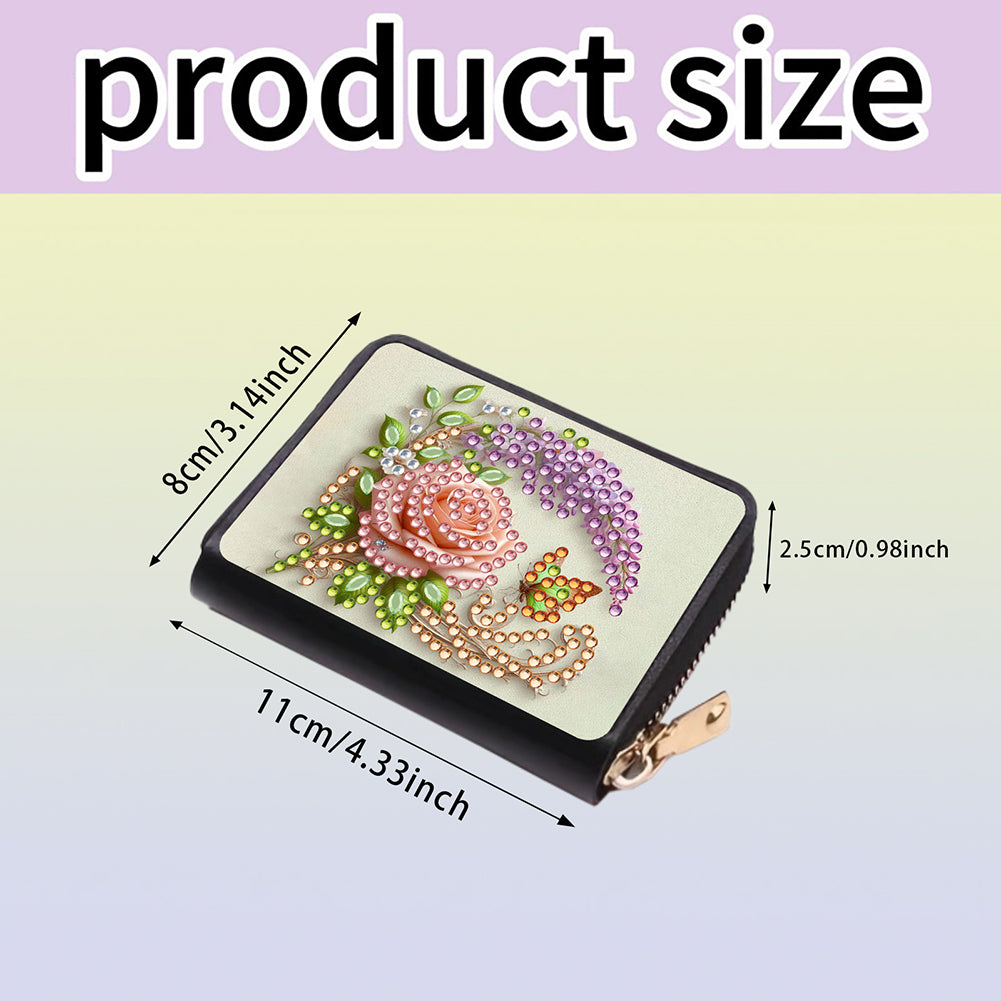 Diamond Painting Card Holder Coin Purse Diamond Art Wallet Pouch for Women (J)