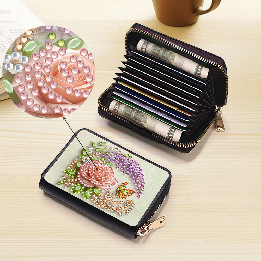 Diamond Painting Card Holder Coin Purse Diamond Art Wallet Pouch for Women (J)