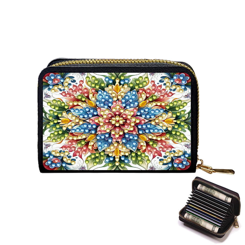 Diamond Painting Card Holder Coin Purse Diamond Art Wallet Pouch for Women (L)