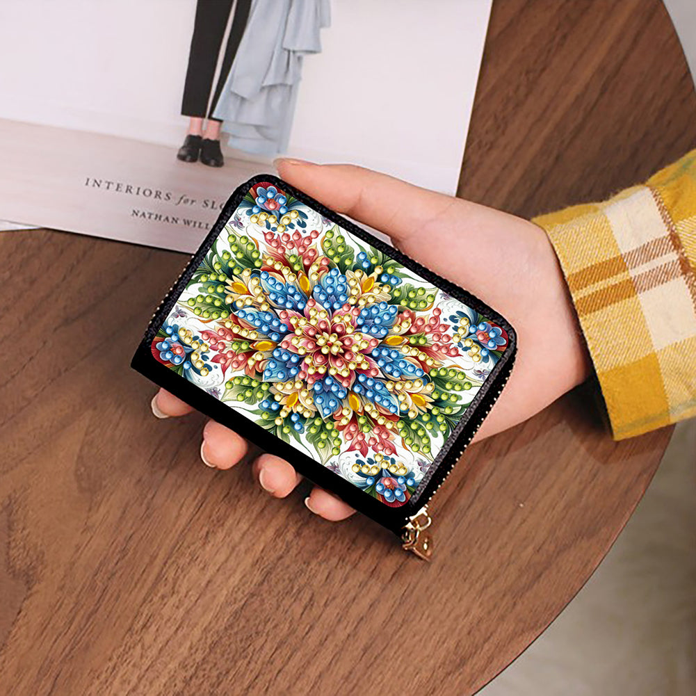 Diamond Painting Card Holder Coin Purse Diamond Art Wallet Pouch for Women (L)