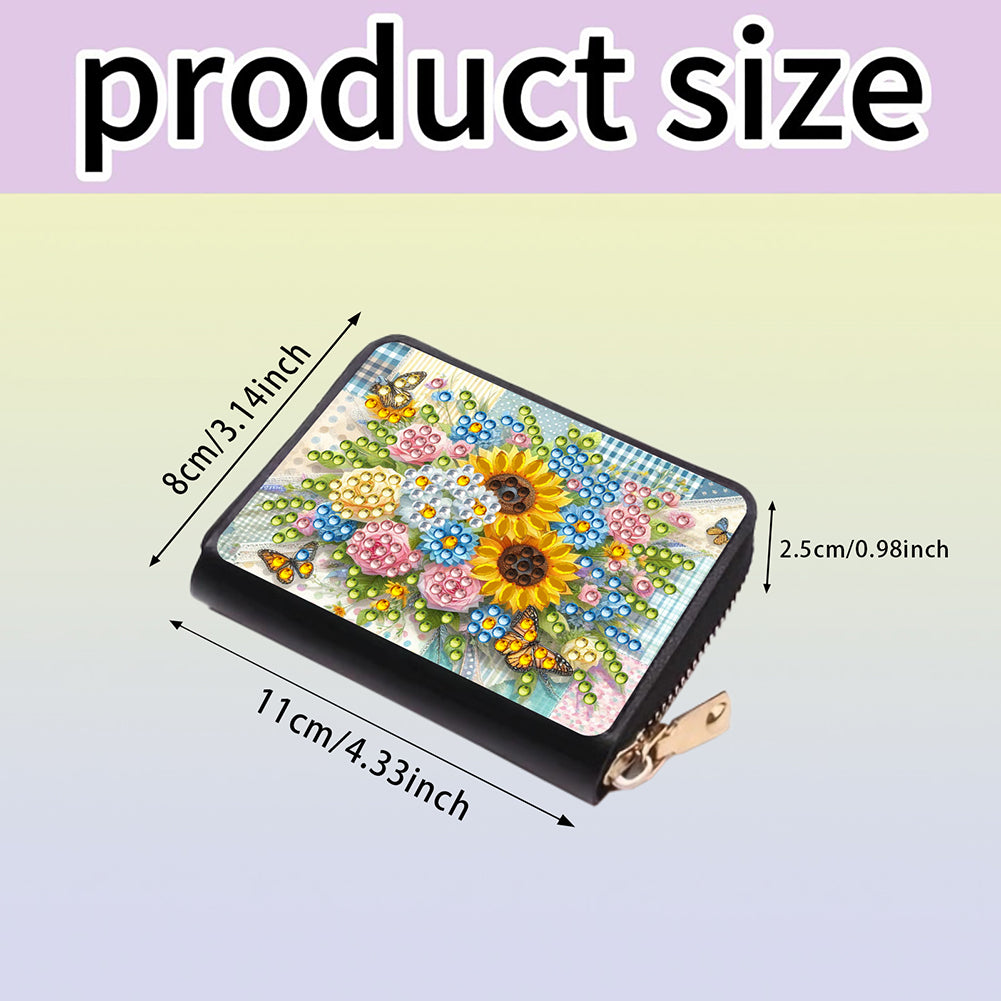Diamond Painting Card Holder Coin Purse Diamond Art Wallet Pouch for Women (M)
