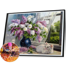 Load image into Gallery viewer, Diamond Painting - Full Round - Lavender Vase On The Windowsill (60*50CM)