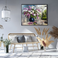 Load image into Gallery viewer, Diamond Painting - Full Round - Lavender Vase On The Windowsill (60*50CM)