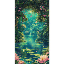 Load image into Gallery viewer, Diamond Painting - Full Round - Lotus Pond In The Cave (40*70CM)