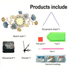 Load image into Gallery viewer, DIY Diamond Painting Clock Kits Diamond Art Clock Ornaments Kit Home Decor (B)