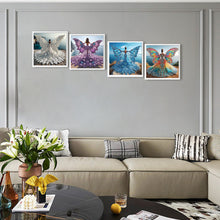 Load image into Gallery viewer, 4 Pcs Diamond Painting - Partial Special Shaped - Girl With Angel Wings (30*30CM)