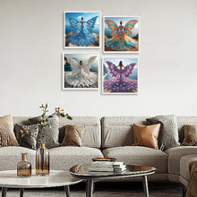 Load image into Gallery viewer, 4 Pcs Diamond Painting - Partial Special Shaped - Girl With Angel Wings (30*30CM)
