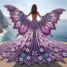 Load image into Gallery viewer, 4 Pcs Diamond Painting - Partial Special Shaped - Girl With Angel Wings (30*30CM)