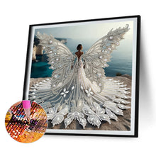 Load image into Gallery viewer, 4 Pcs Diamond Painting - Partial Special Shaped - Girl With Angel Wings (30*30CM)
