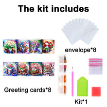 Load image into Gallery viewer, 8Pcs Flowers Gifts Diamond Painting Greeting Card for Family Friends Gift