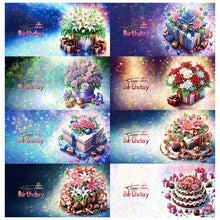 Load image into Gallery viewer, 8Pcs Flowers Gifts Diamond Painting Greeting Card for Family Friends Gift