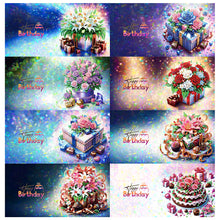 Load image into Gallery viewer, 8Pcs Flowers Gifts Diamond Painting Greeting Card for Family Friends Gift