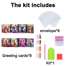 Load image into Gallery viewer, 8Pcs Animals Party Diamond Painting Greeting Card for Family Friends Gift